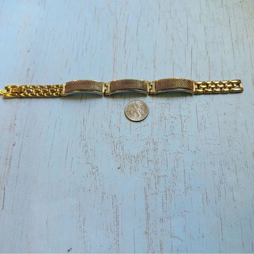 Vintage Gold Mesh‎ Panel Bracelet